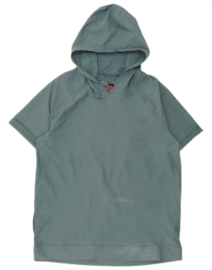 Under Armour masculino pulôver com capuz moletom top grande turquesa elastano