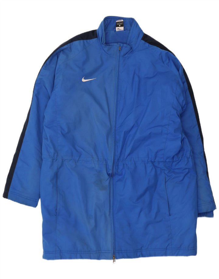Casaco corta-vento gráfico masculino Nike UK 40 grande azul colorblock poliéster
