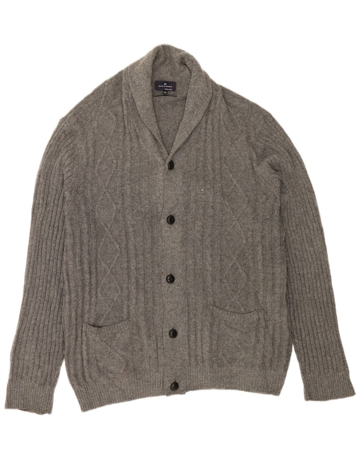 Suéter masculino Marks & Spencer Blue Harbor Cardigan 2XL cinza manchado