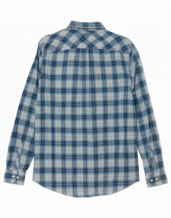 Tommy Hilfiger Mens Flannel Shirt Medium Blue Check Cotton