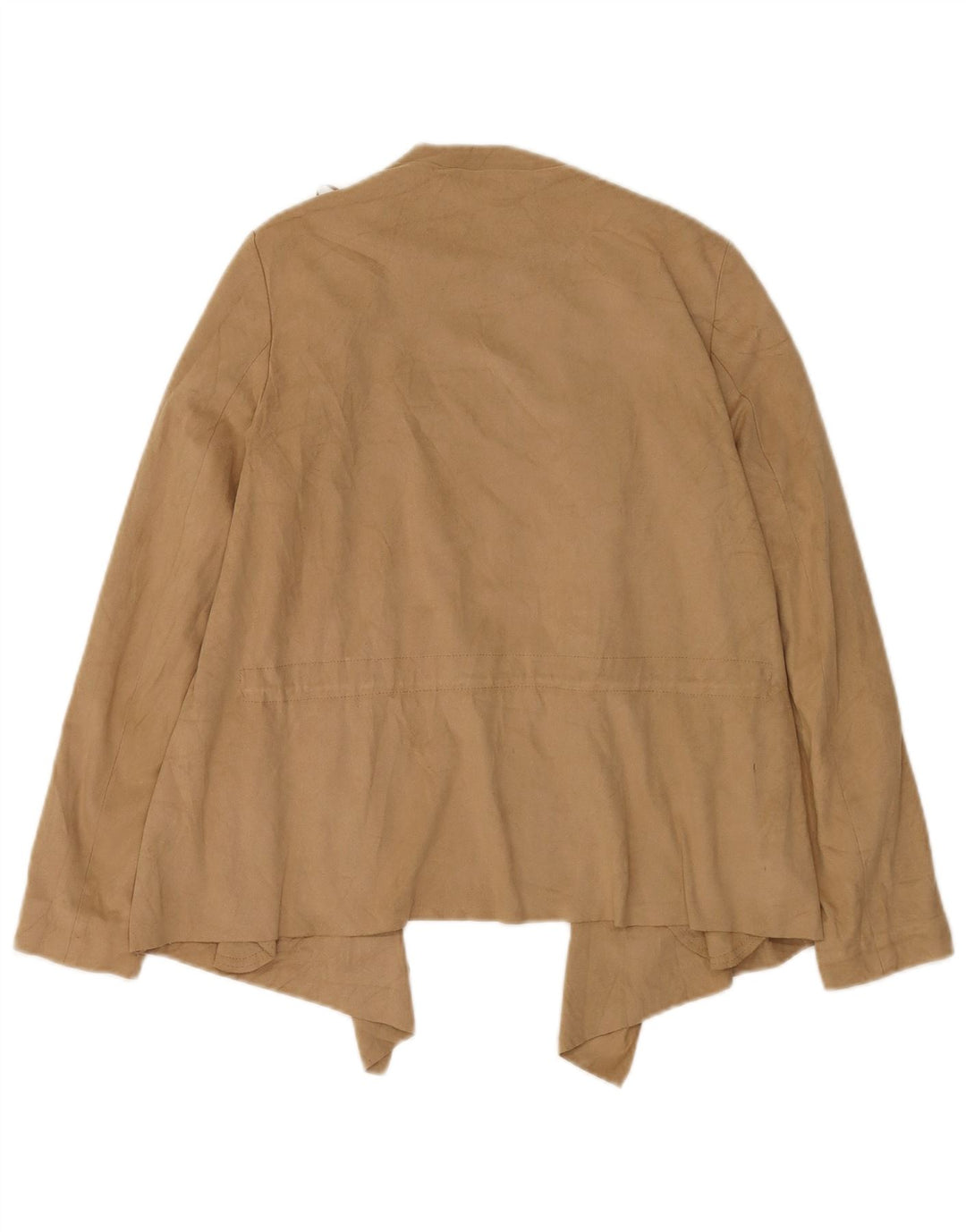 Suéter cardigã assimétrico grande Zara feminino Reino Unido 10 pequeno bege