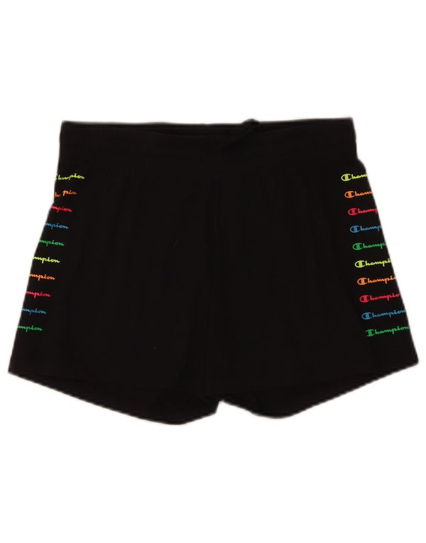 Shorts esportivos gráficos femininos Champion UK 12 médio preto