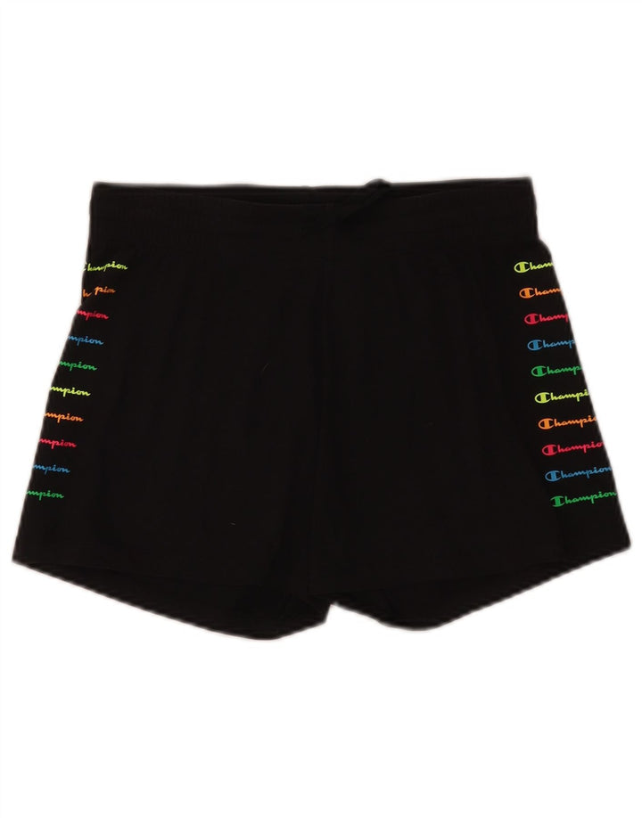 Shorts esportivos gráficos femininos Champion UK 12 médio preto
