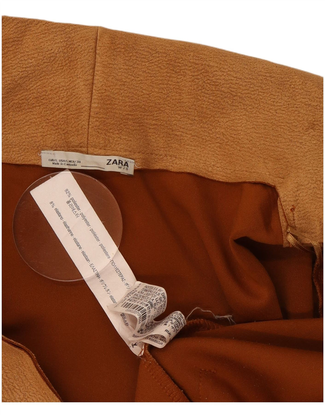 Suéter cardigã feminino Zara Longline Reino Unido 16 grande poliéster marrom