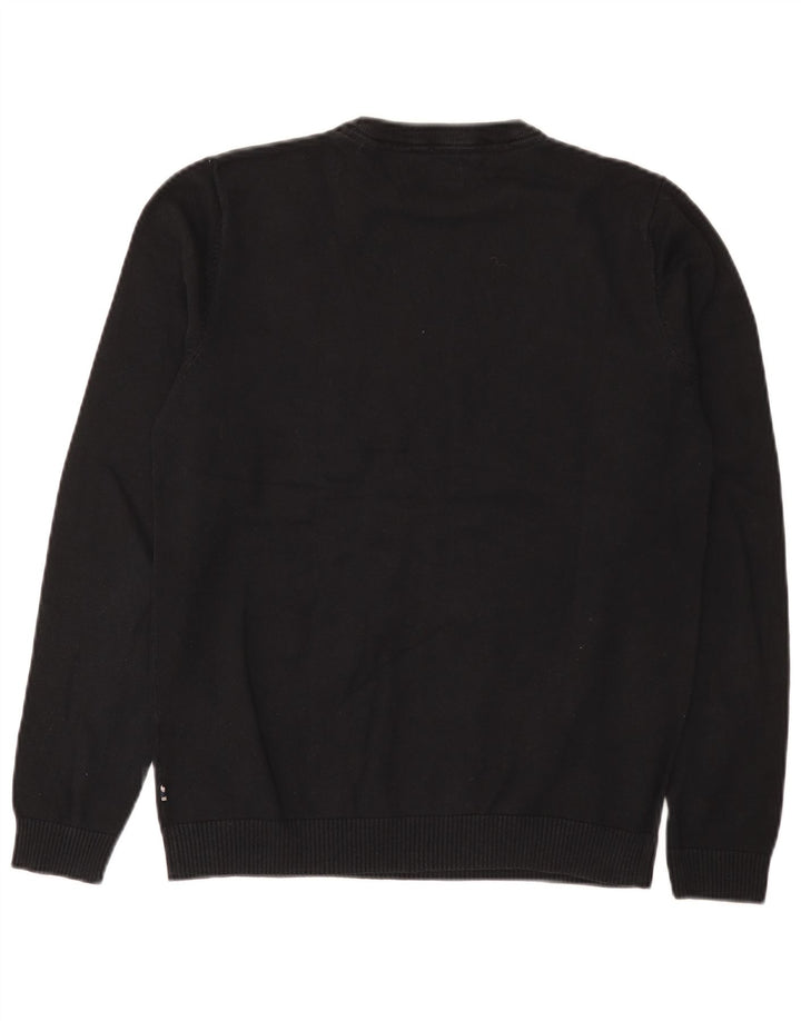 Jack & Jones Suéter masculino com gola redonda pequeno azul marinho