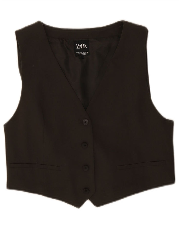 Colete feminino Zara UK 12 poliéster cáqui médio