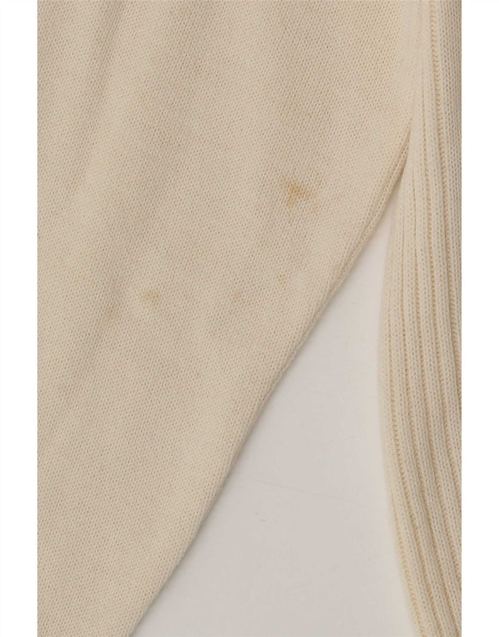 Suéter cardigã feminino Lucia UK 14 médio off white poliacrílico