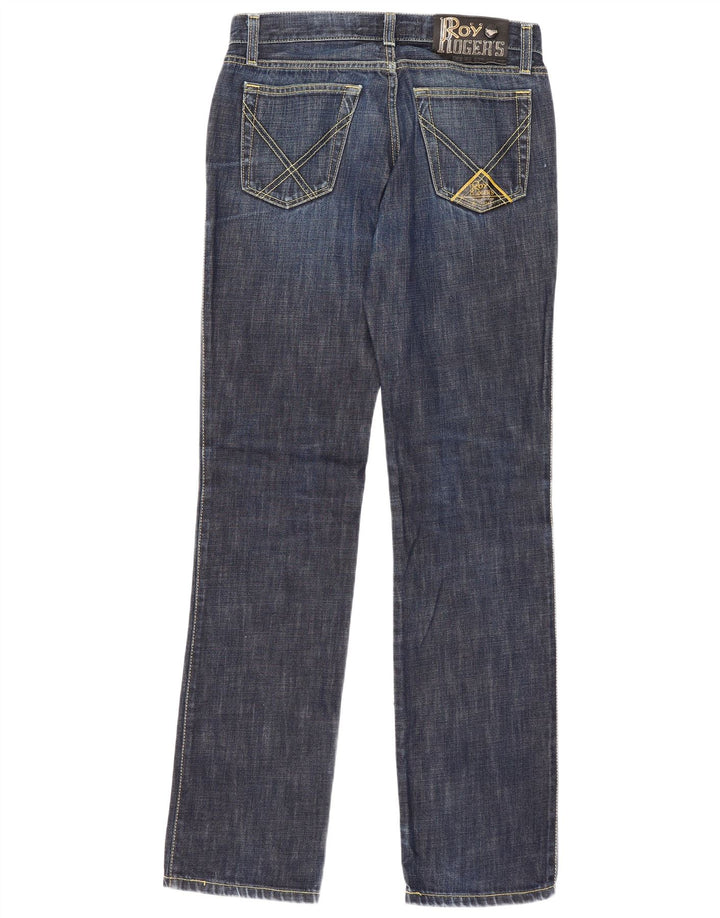 Calça jeans reta feminina Roy Rogers W29 L31 algodão azul