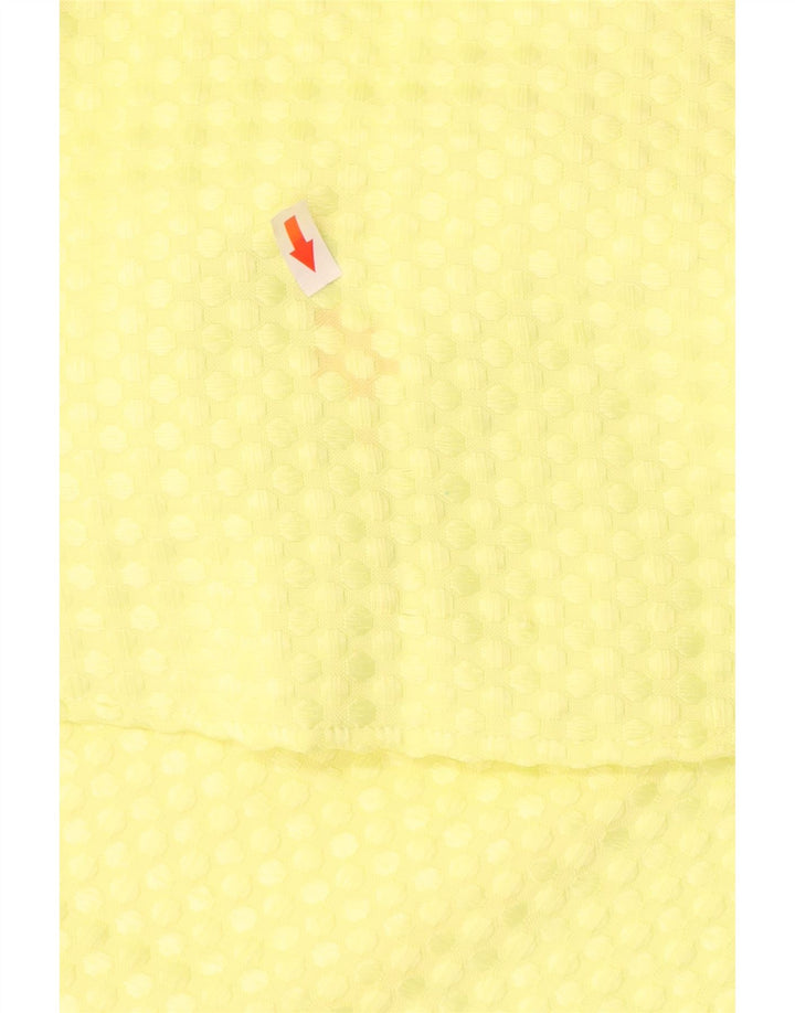Vestido feminino Paperlace sem mangas evasê UK 12 poliéster amarelo médio