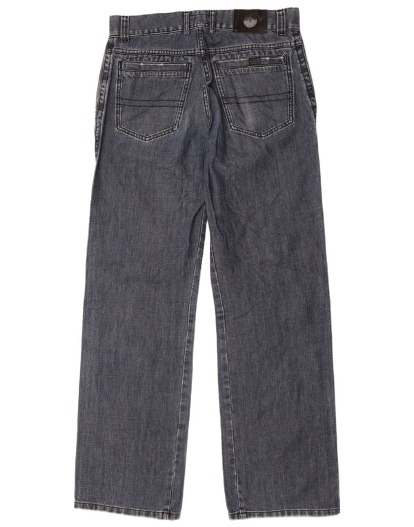 Trussardi Mens Straight Jeans IT 48 Médio W32 L34 Azul Algodão