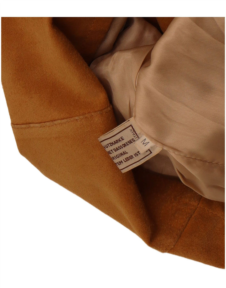 Jaqueta feminina vintage de camurça Reino Unido 14 couro marrom médio