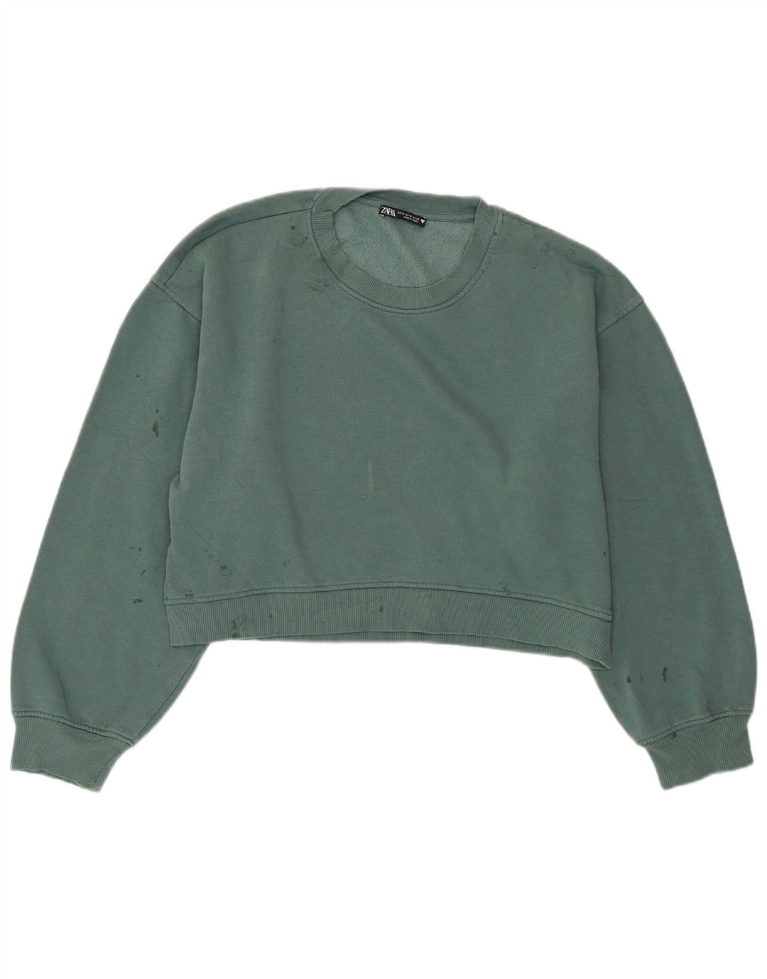 ZARA moletom feminino cropped UK 14 verde médio