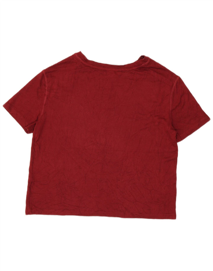 Camiseta feminina Marks & Spencer UK 14 média Borgonha Viscose