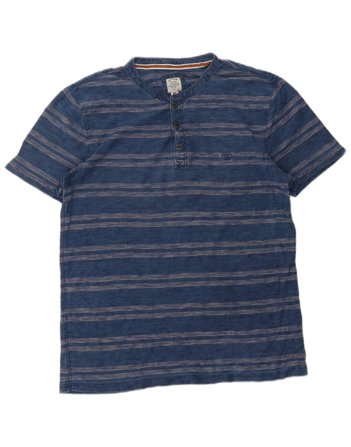 Camiseta masculina Fat Face Top médio listrado azul marinho