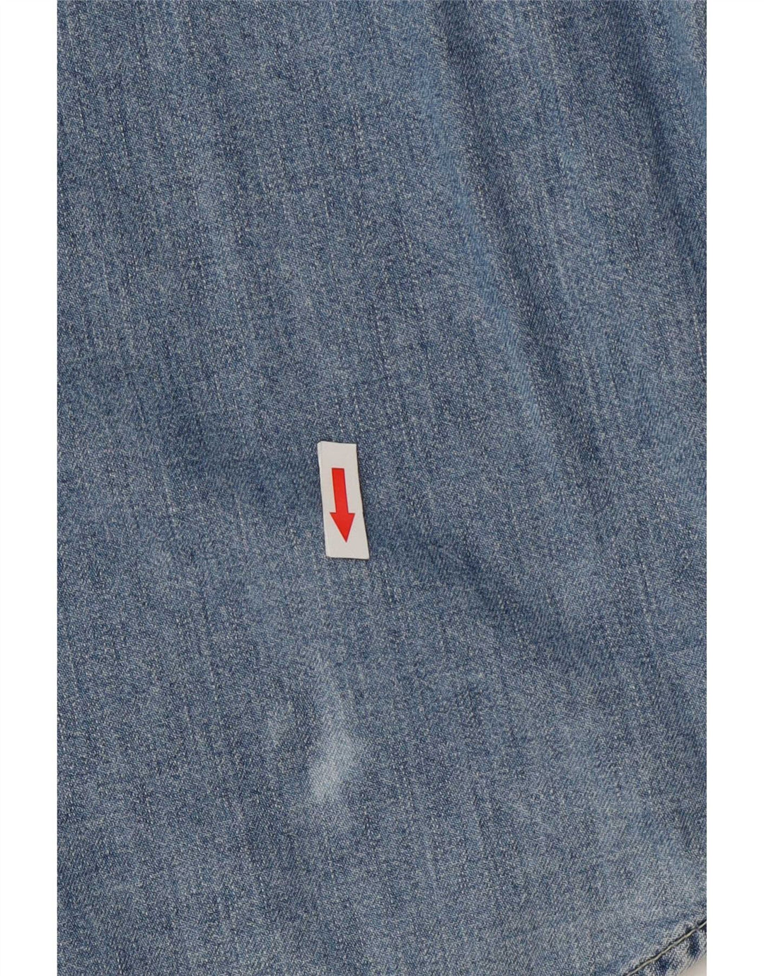 Wrangler Camisa jeans masculina ocidental pequena de algodão azul