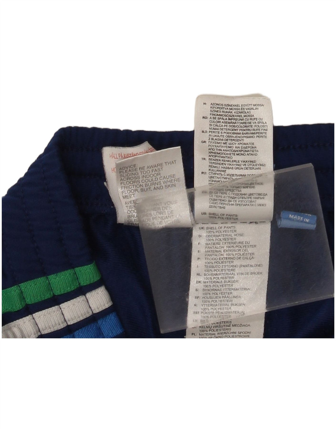 Adidas meninos calças de treino joggers 7-8 anos azul poliéster