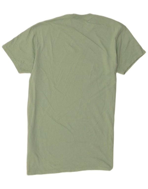 Camiseta masculina alta de manga curta Vans, top pequeno de algodão verde
