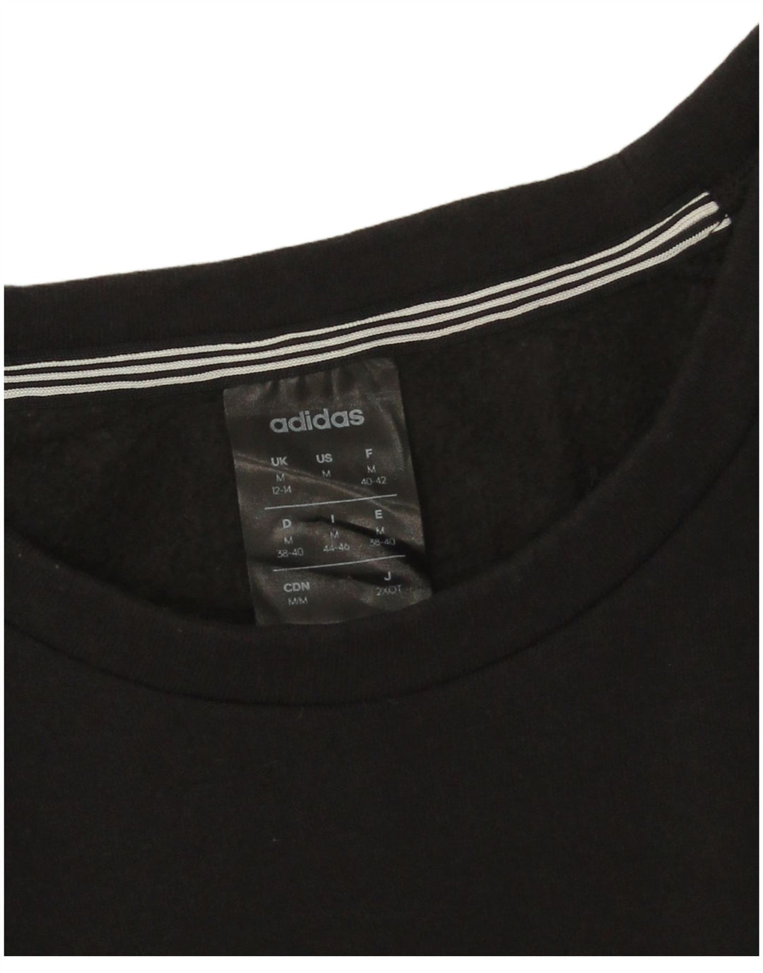 Adidas Womens Sweatshirt Jumper UK 12/14 Médio Algodão Preto