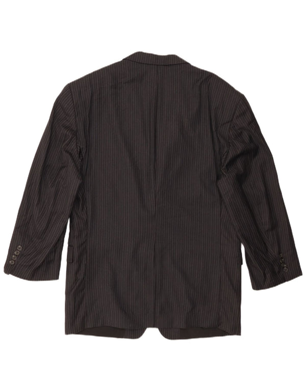Ralph Lauren Mens 2 Button Blazer Jacket UK 42 XL Black Pinstripe Wool