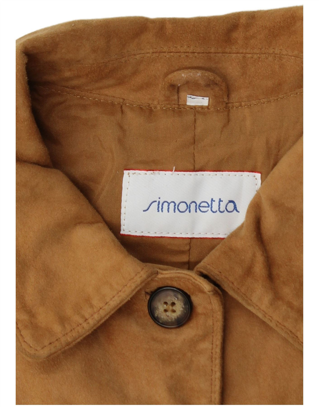 Jaqueta feminina de camurça Simonetta Reino Unido 16 grande couro bege