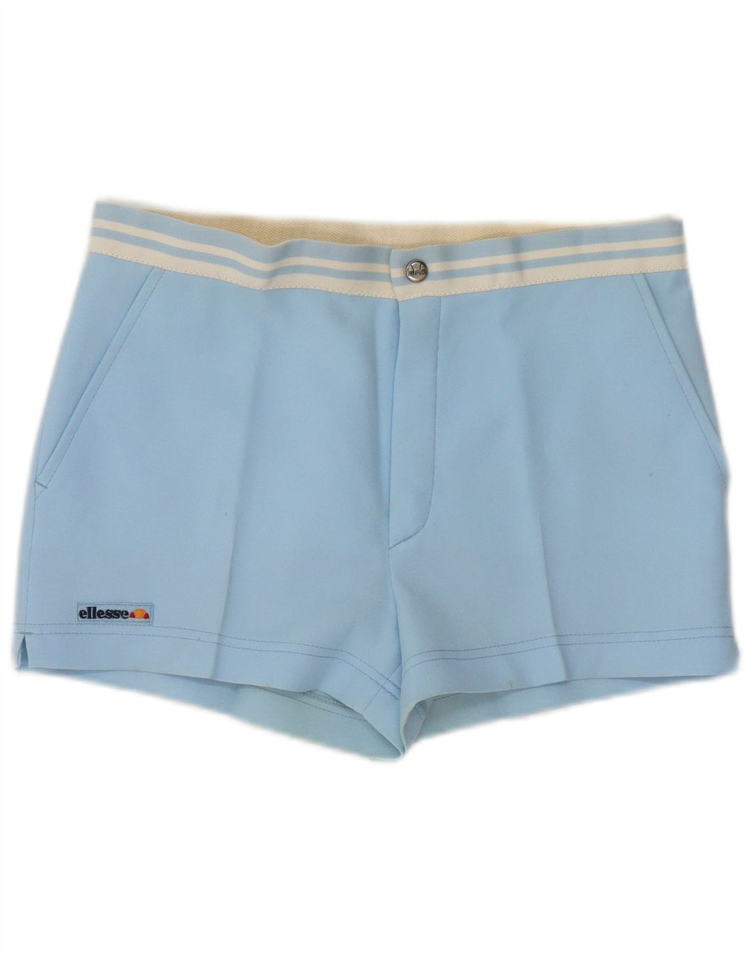 Shorts casuais masculinos Ellesse IT 48 médio W32 poliéster listrado azul