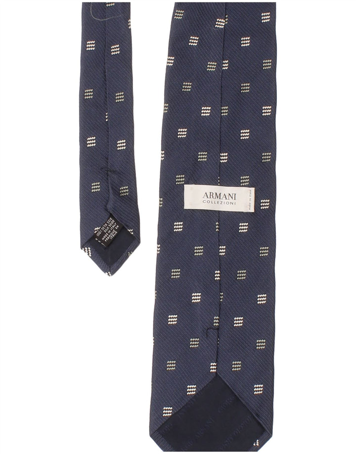 Gravata masculina Armani Collezioni tamanho único azul geométrico de seda clássico