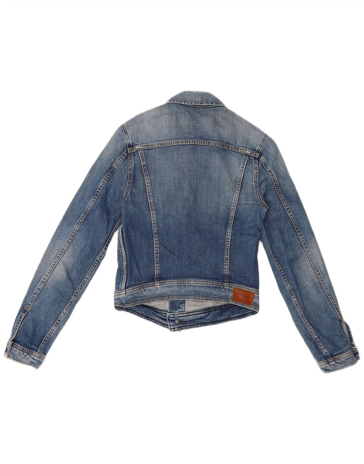 Jaqueta jeans feminina PEPE Jeans UK 8 algodão azul pequeno