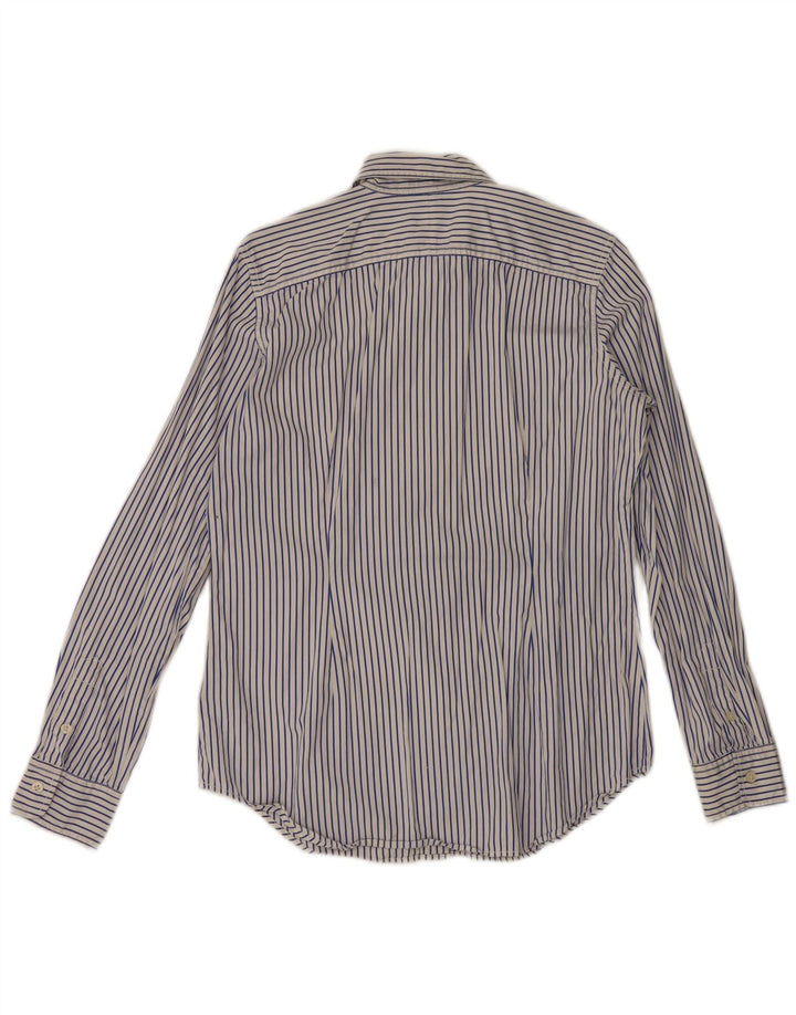 Camisa feminina Ralph Lauren Reino Unido 14 algodão listrado branco médio