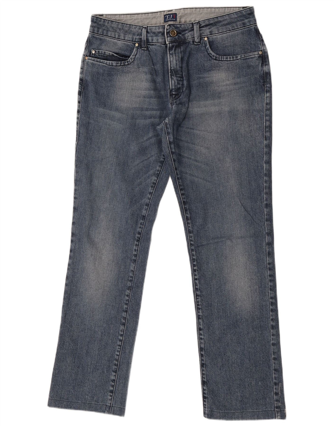 Jeans retos femininos Trussardi W29 L29 algodão azul