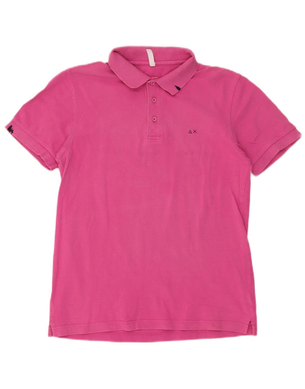 Camisa polo masculina Sun68 médio algodão rosa