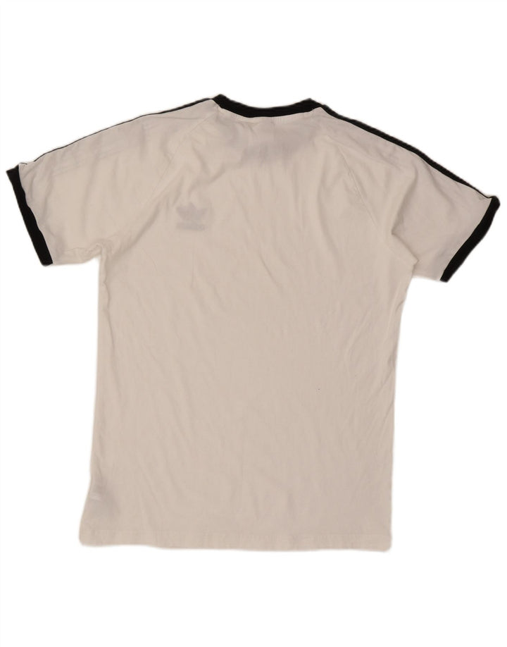 Adidas Mens Camiseta Top Grande Algodão Branco