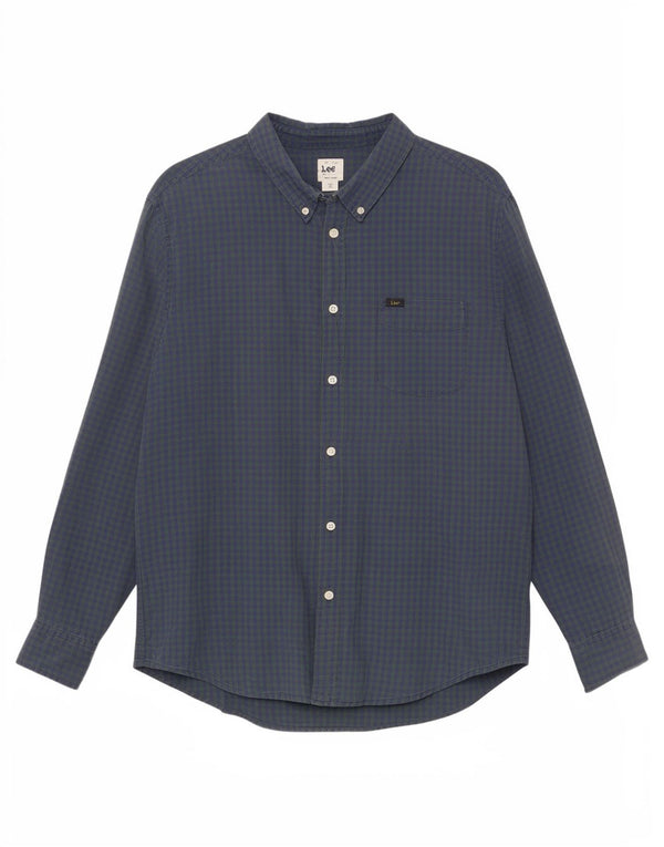 Lee Mens Checked Classic Fit Camisa XL Verde Gingham