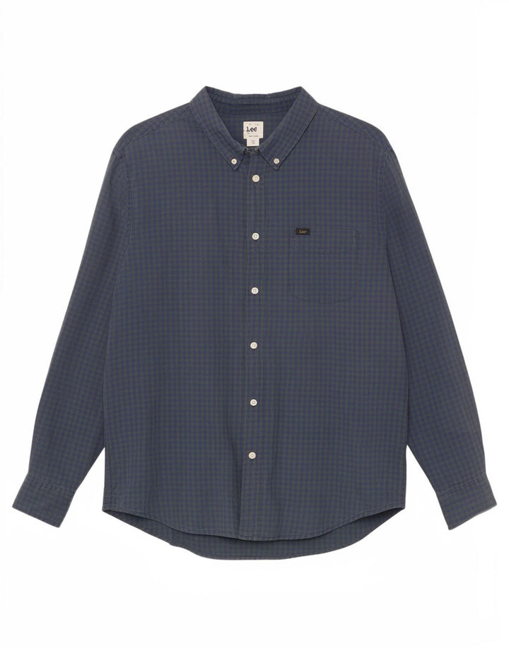 Lee Mens Checked Classic Fit Camisa XL Verde Gingham