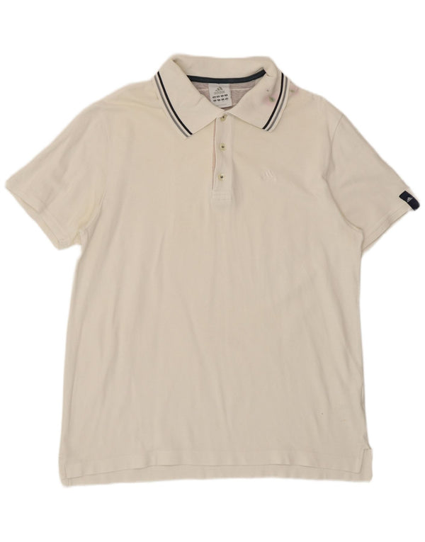 Camisa polo masculina Adidas UK 44/46 grande algodão branco