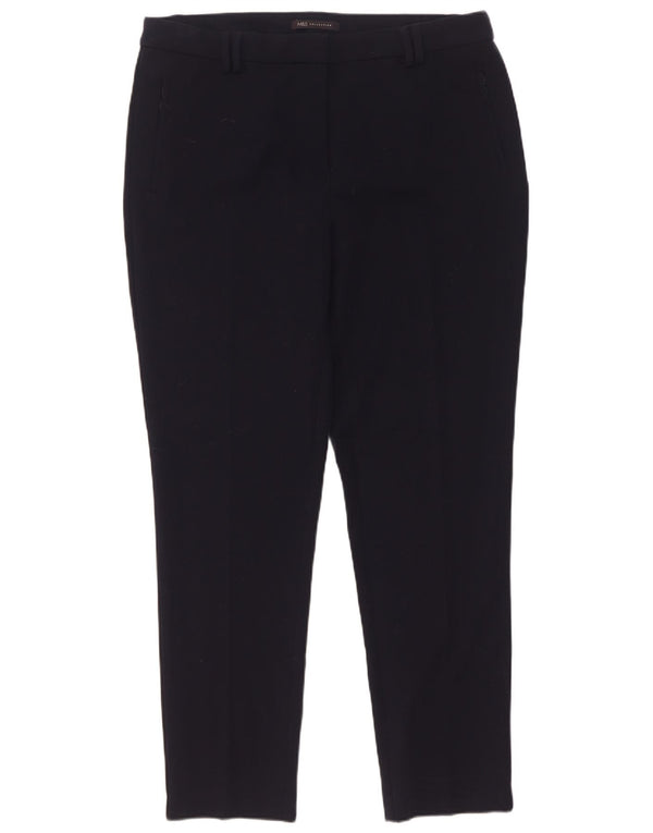 Calça feminina de cintura alta Marks & Spencer Reino Unido 16 grande W34 L29 azul marinho