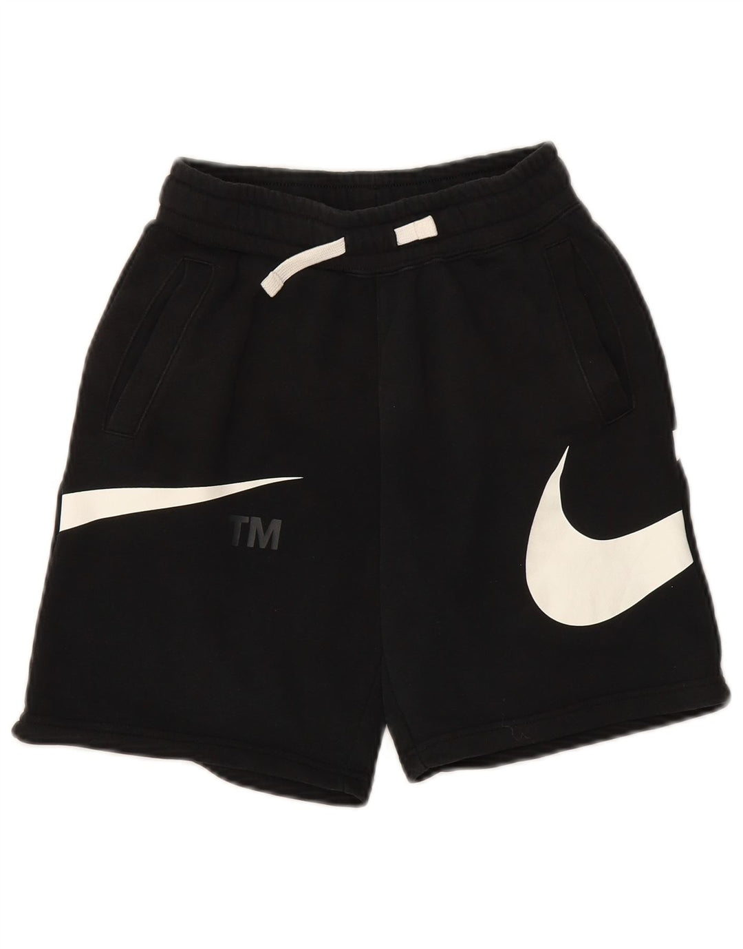 Shorts esportivos gráficos NIKE para meninos 10-11 anos médio preto algodão