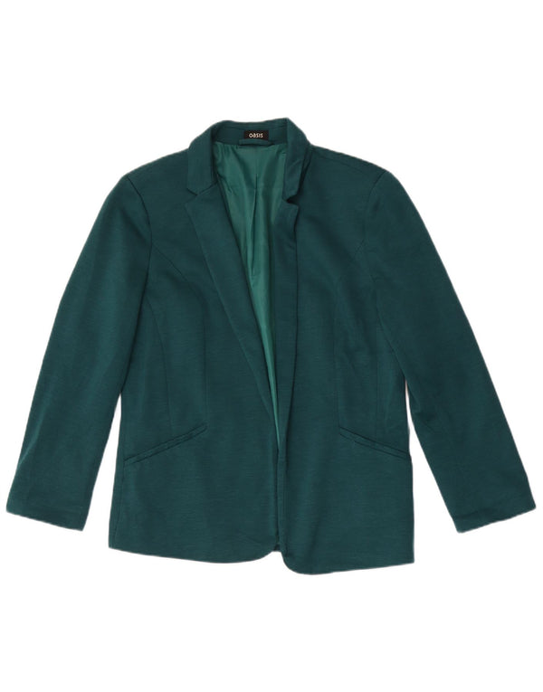 Jaqueta Blazer aberta feminina Oasis UK 12 poliéster verde médio