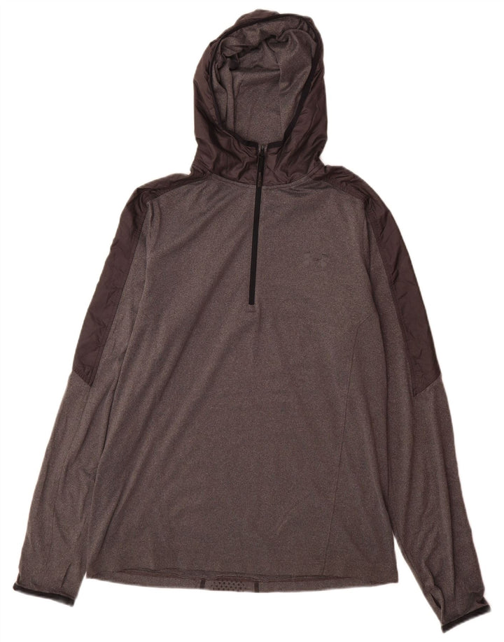 Under Armour masculino pulôver com capuz moletom grande bloco colorido cinza