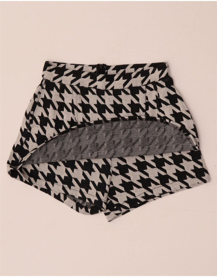 Zara Womens Trafaluc Shorts Casual Pequeno W26 Preto Houndstooth