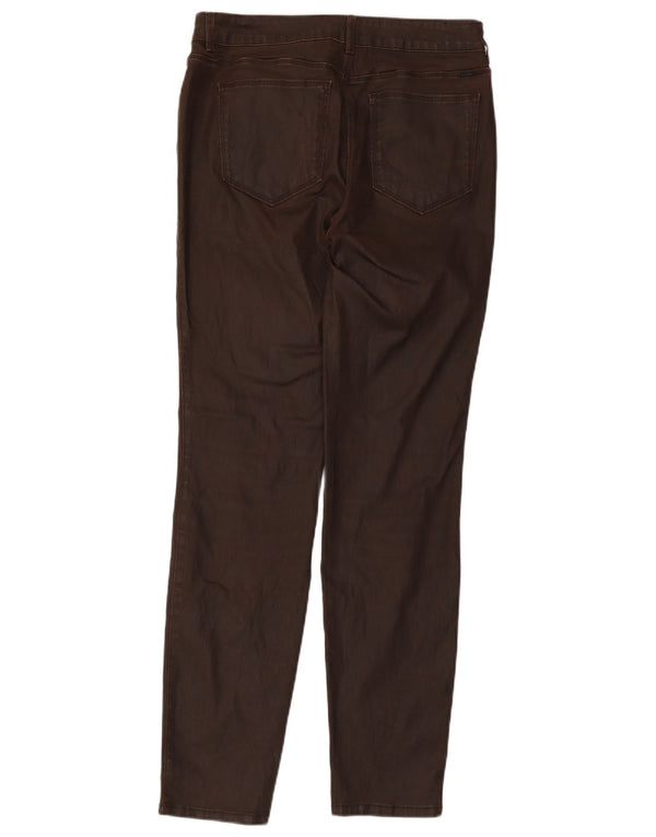 Calça casual justa encerada feminina Massimo Dutti W30 L30 marrom