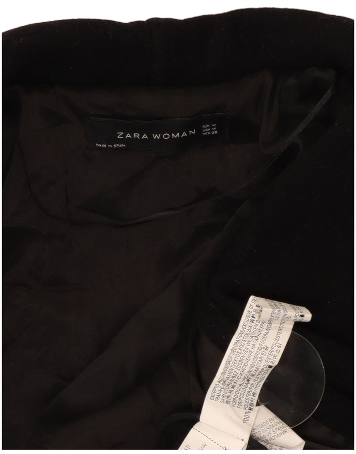Sobretudo aberto feminino Zara UK 14 poliéster preto médio