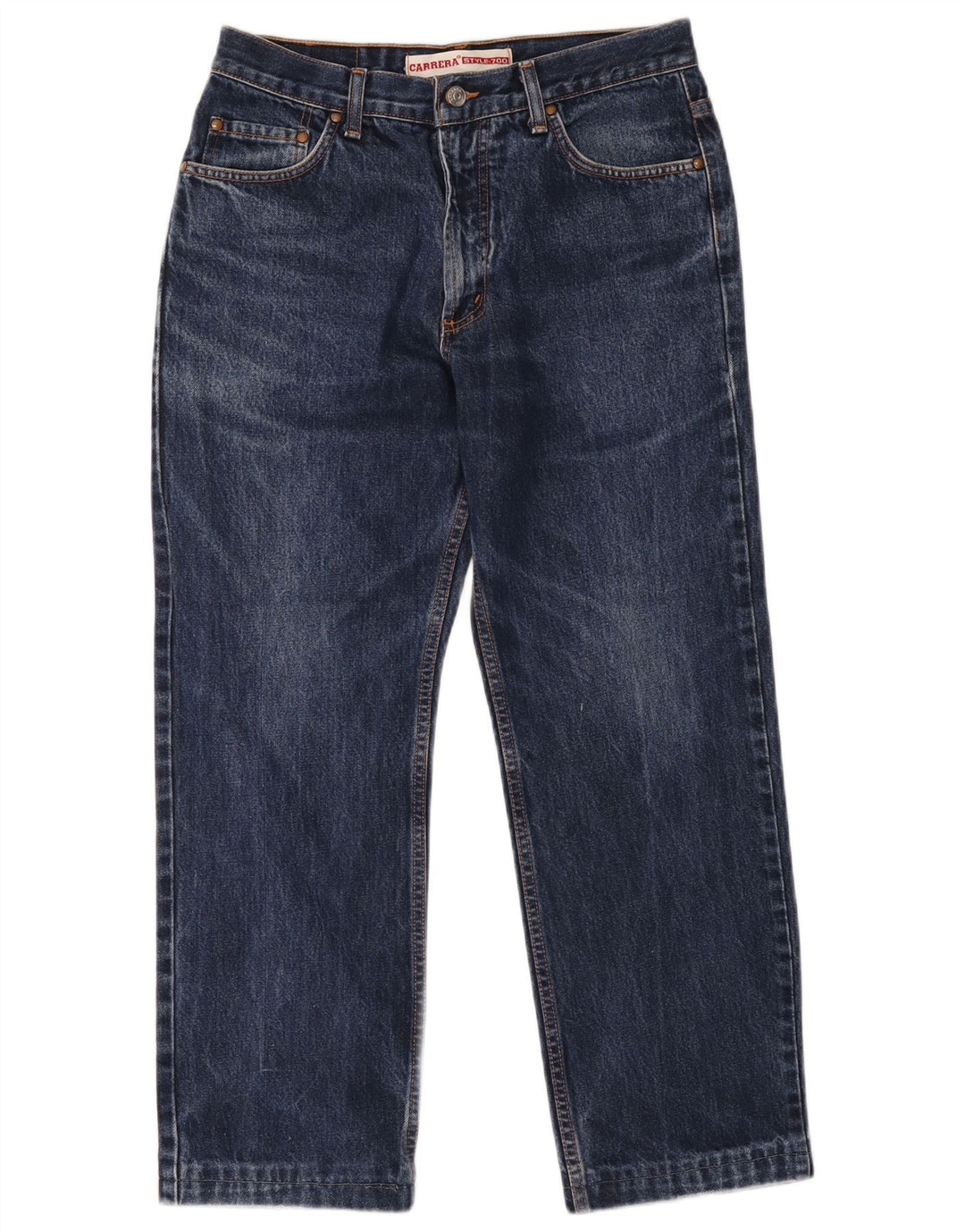 Carrera Mens Straight Jeans W34 L26 Azul Marinho Algodão