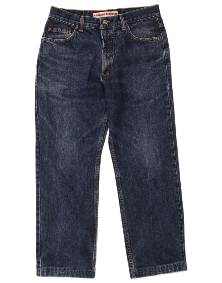 Carrera Mens Straight Jeans W34 L26 Azul Marinho Algodão