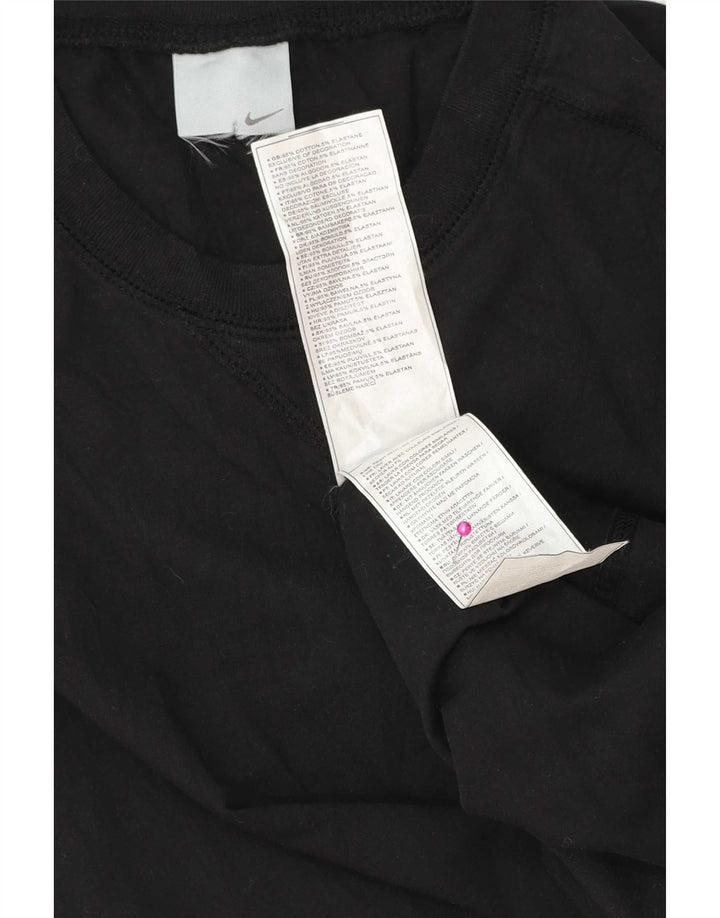 Nike Mens Camiseta Top Médio Algodão Preto