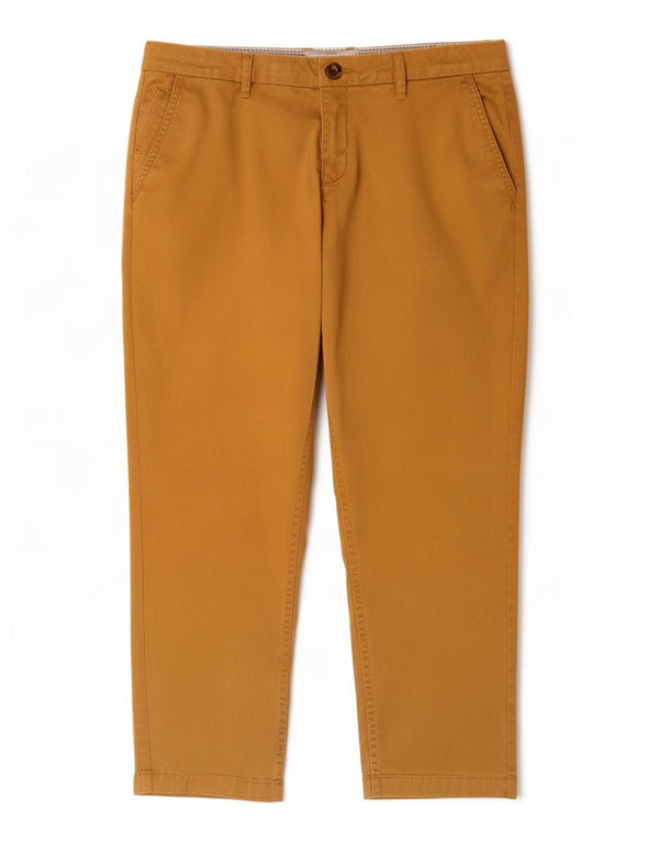 Calça Chino Feminina Fat Face UK 12 Médio W32 L24 Algodão Bege