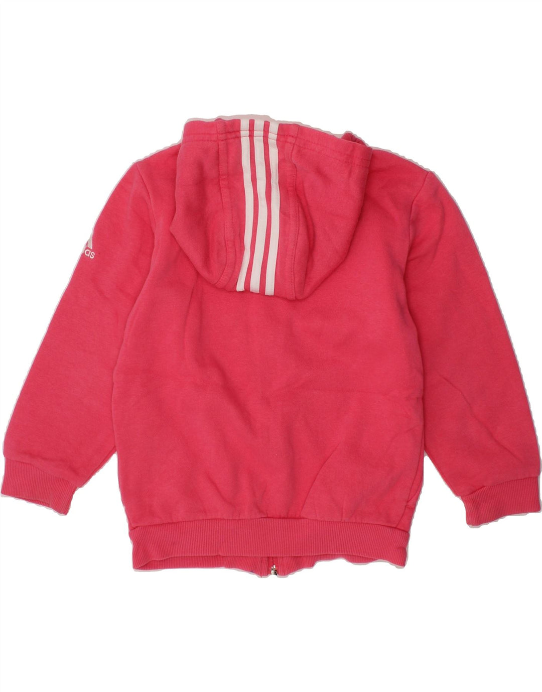 ADIDAS Girls Graphic Zip Hoodie Sweater 2-3 Years Pink Cotton Vintage Adidas and Second-Hand Adidas from Messina Hembry 