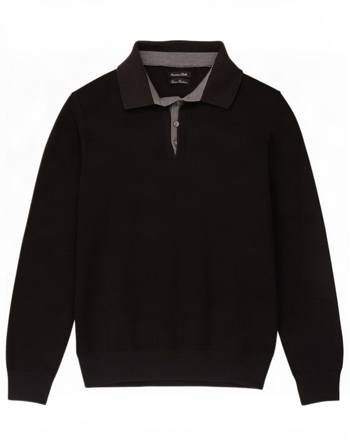Suéter masculino Massimo Dutti com gola polo e preto médio