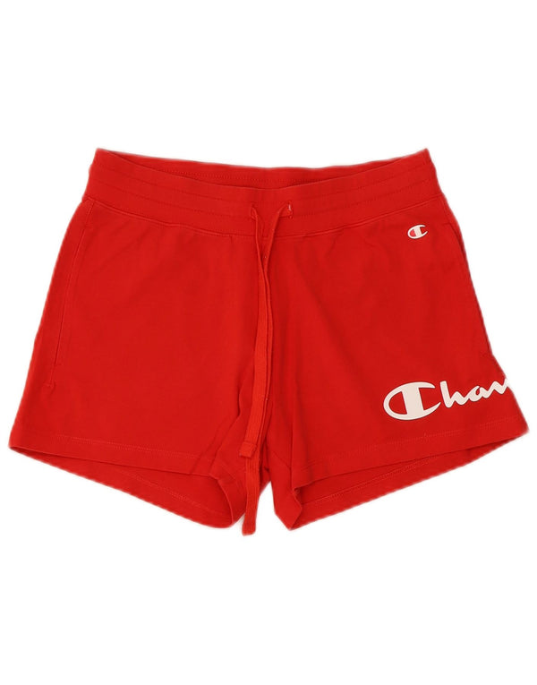 Shorts esportivos gráficos femininos Champion UK 6 XS algodão vermelho