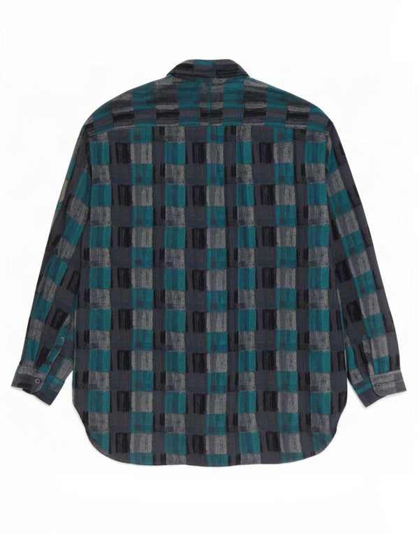 Camisa masculina Cooper Lee média azul xadrez viscose