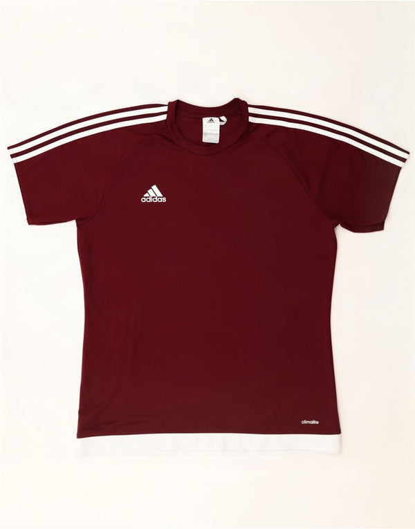 Adidas Mens Climalite Camiseta Grande Borgonha Colourblock Poliéster